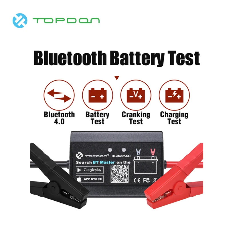 

TOPDON BT Master Diagnostic Tool Bluetooth Battery Tester 12V CCA Voltage Android IOS Analyzer for Motorcycle Heavy Duty Truck