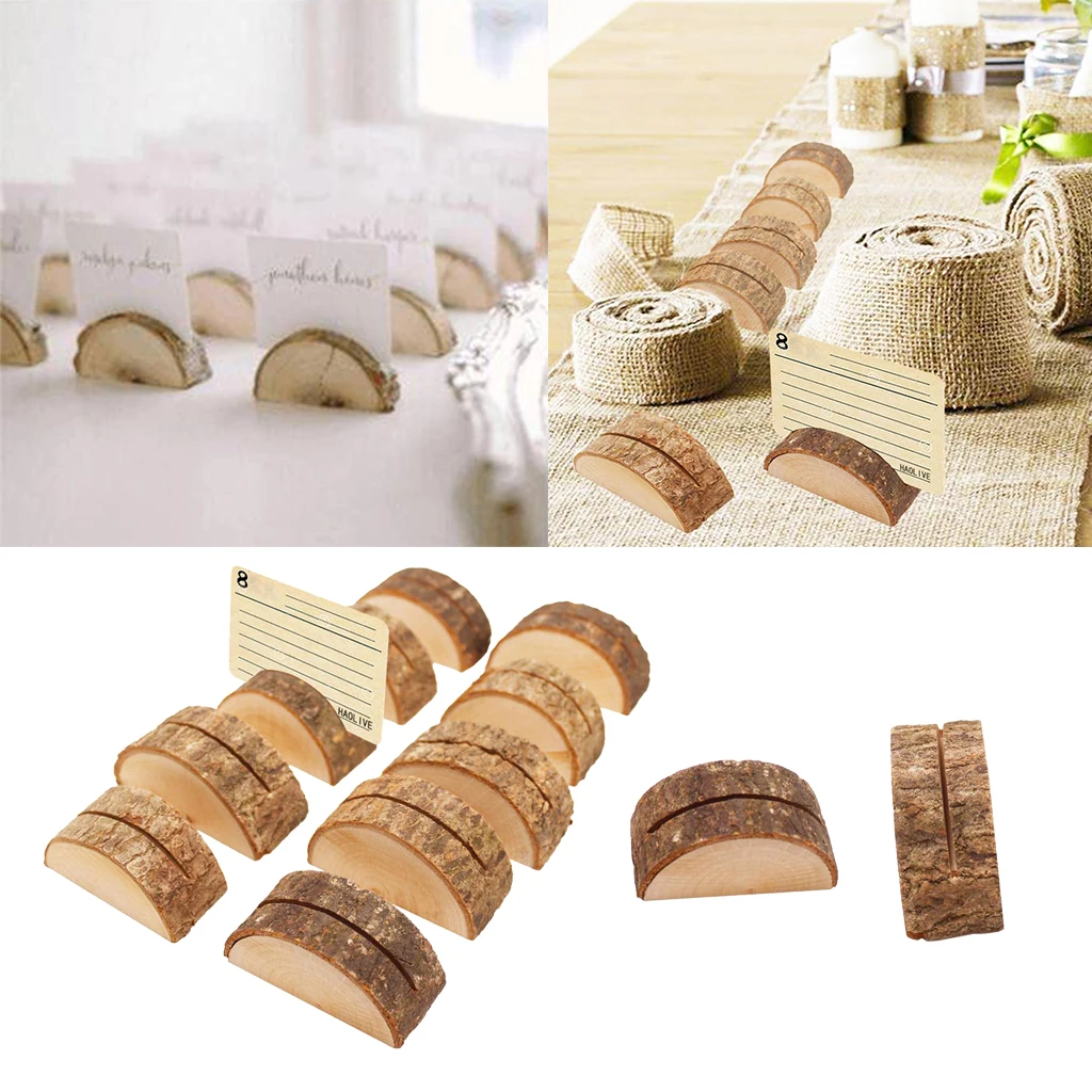 120pcs Wedding Place Wooden Card Holders Table Number Holder Stands for Decorations