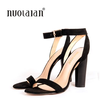 

2018 Newest Women Pumps Shoes Celebrity Wearing Simple Style Strappy Buckle high heels Sandals High Heel Shoes Woman