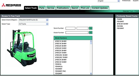 

2016 new Forklift Trucks MCFE parts catalouge and service manual for Mitsubishi