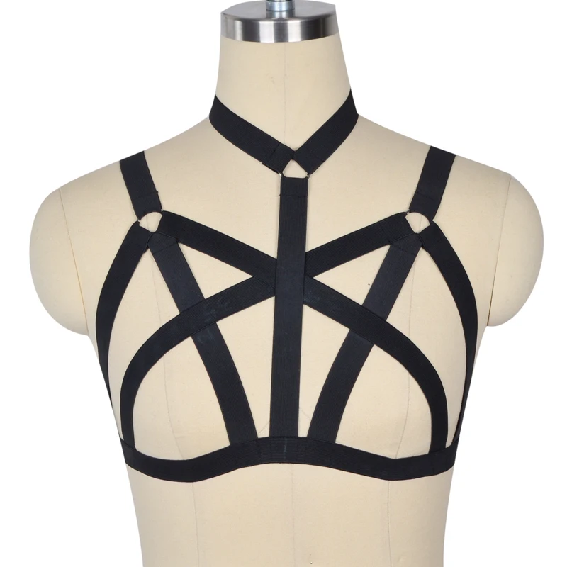 New Hot Women harness Bra body crop top Spandex Adjust Open Cage bra