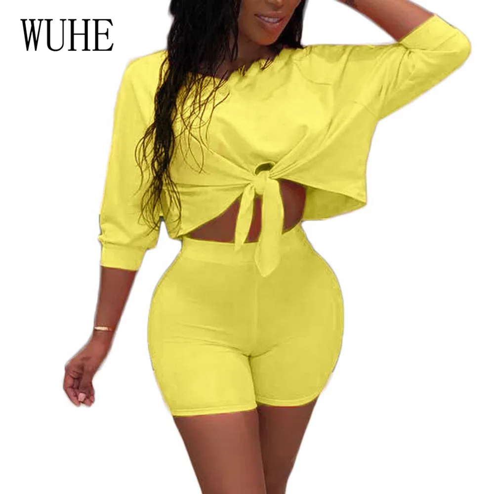 WUHE Rompers Women Casual Lace-up Hollow Out Two Pieces Sets Playsuits Femme Summer Bodycon Bandage Jumpsuits Plus Size 3XL WUHE Rompers Women Casual Lace-up Hollow Out Two Pieces Sets Playsuits Femme Summer Bodycon Bandage Jumpsuits Plus Size 3XL