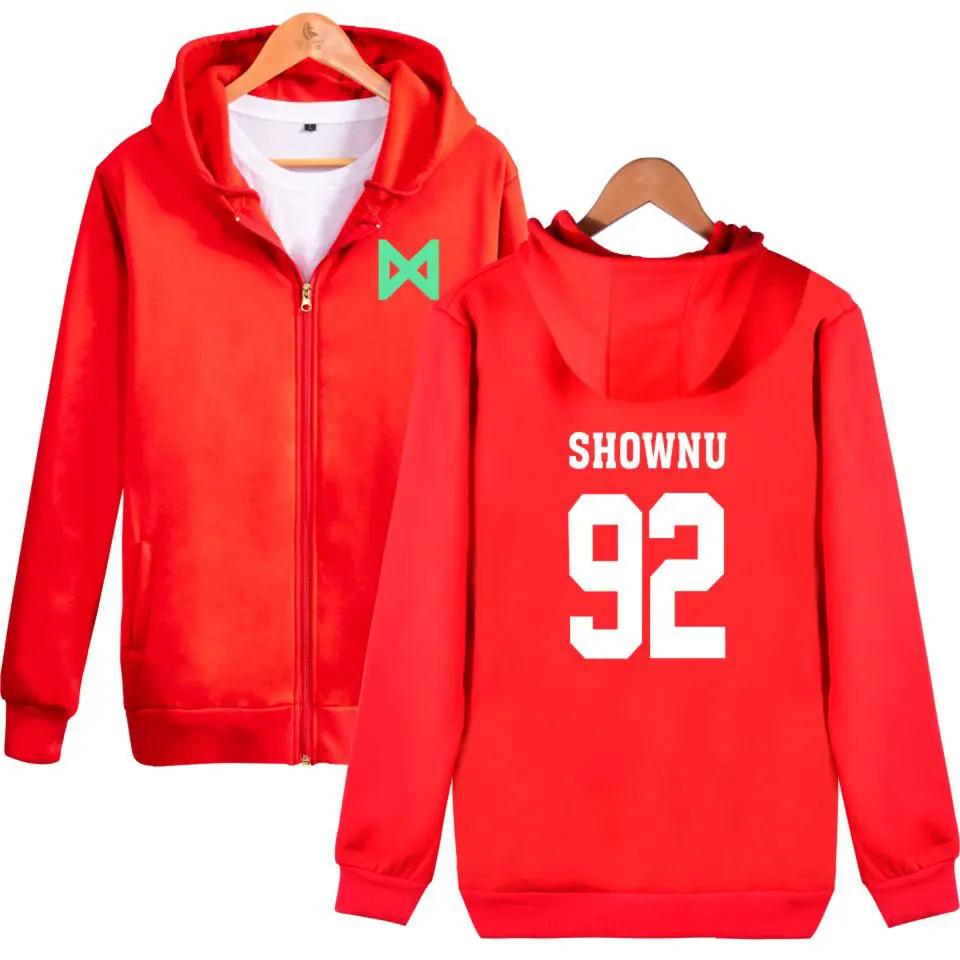 

LUCKYFRIDAYF kpop Korea MONSTA X Idol Team Women Zipper Sweatshirt Fans Fashion MONSTA X Hoodies Sweatshirt Casual Clothes
