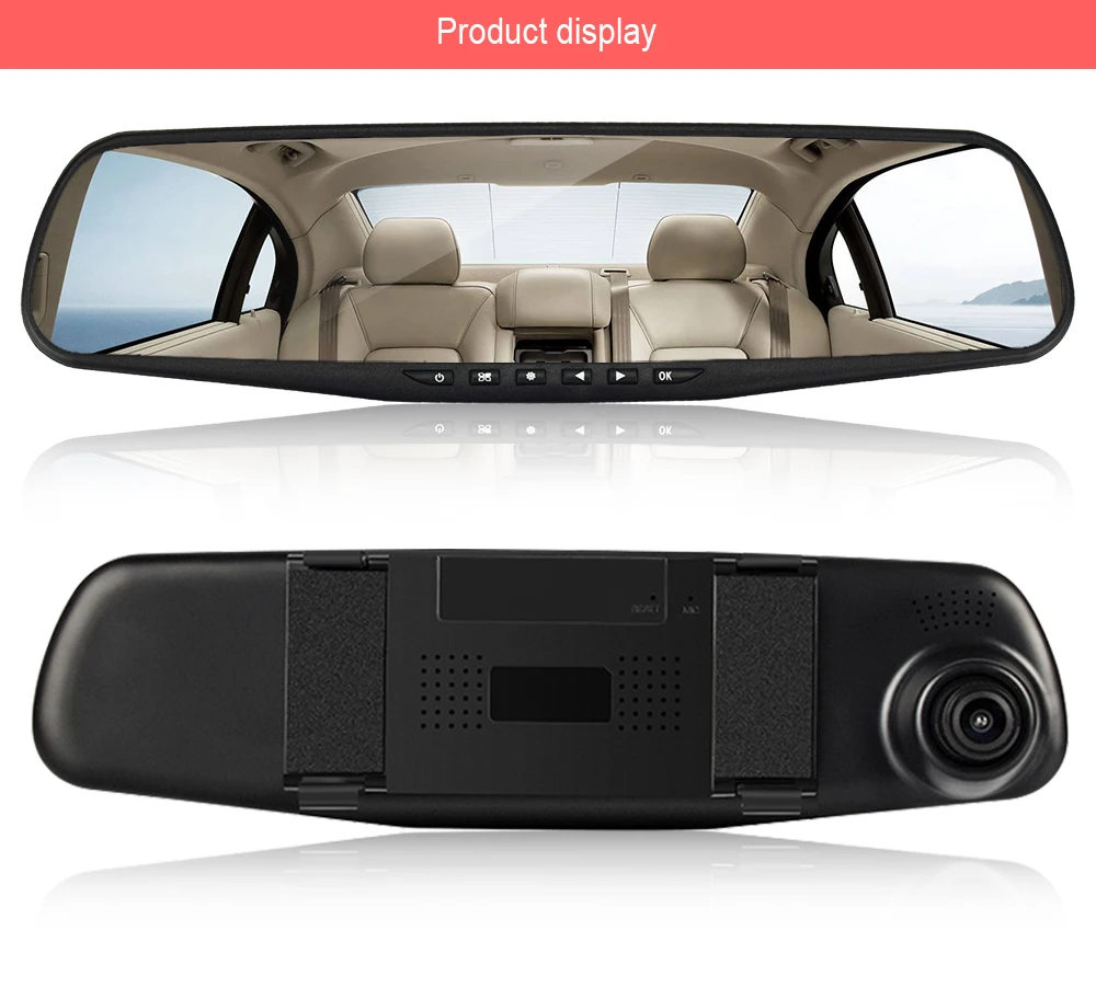 Автомобильная камера с двумя объективами, Автомобильный видеорегистратор, зеркало заднего вида, видеорегистратор для автомобилей, видеорегистратор, видео регистратор FHD 1080 P, видеокамера с ночным видением