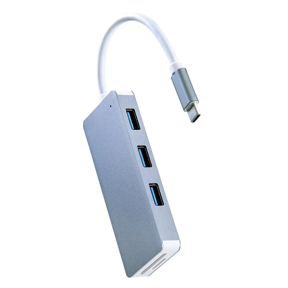 Алюминиевый сплав Тип C концентратор USB 3,0 3 порта и SD/TF кардридер адаптер концентратор SD кардридер TF кардридер USB 3,0 Plug and play