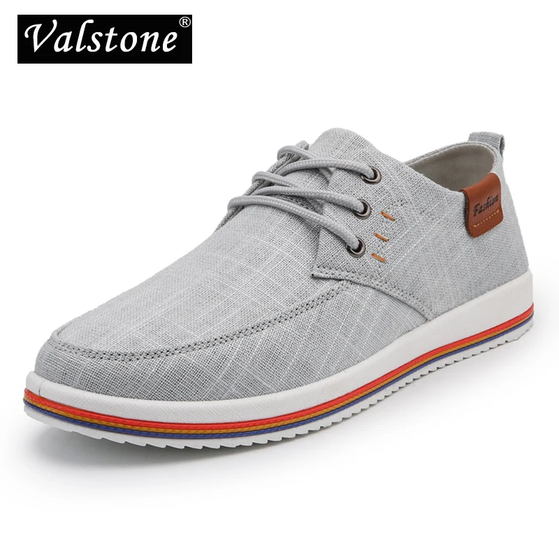 

Valstone Men's Linen casual shoes Fashion sneakers male vulcanized flats lace-ups Rubber bottom homme Holiday gift New year gift
