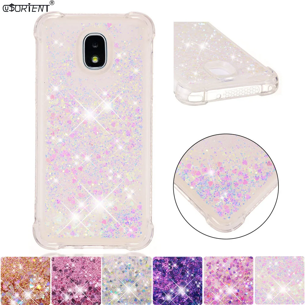 Чехол для телефона Samsung Galaxy J3 Star V Achieve 2018 Express Prime 3 Bling Glitter Dynamic Liquid Quicksand | Мобильные