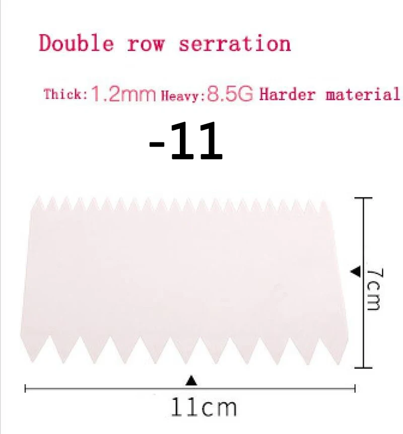 FEIGO кухонный скребок для выпечки кондитерских изделий неправильный зубчатый DIY скребок для торта круглый квадратный скребковый нож прозрачный инструмент для выпечки F551 - Цвет: F551-11
