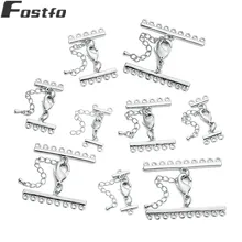 Fostfo 2 компл./лот 1/2/3/4/5/6/8/9/10 рядов конец застежки карабины для Браслеты Цепочки и ожерелья разъемов "сделай сам" для изготовления ювелирных изделий