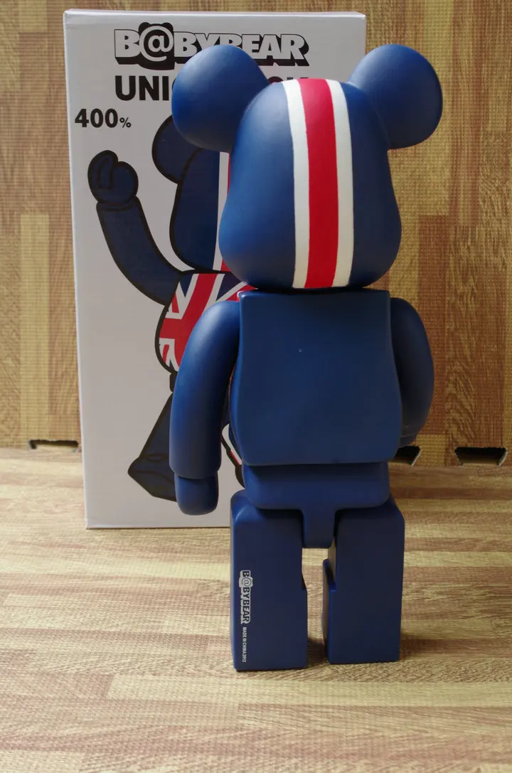 11 дюймов 400% Bearbrick Bear@ brick фигурки героев британского флага с принтом медведя ПВХ модель DIY краски куклы