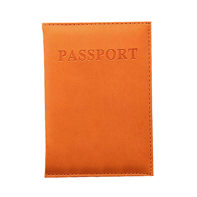Aelicy, Одноцветный, для путешествий, кошелек, кожаный, с отделением для паспорта, чехол для карт, защитная крышка, кошелек, тонкий, Повседневный, для паспорта, книга для женщин, Men0 - Цвет: OR