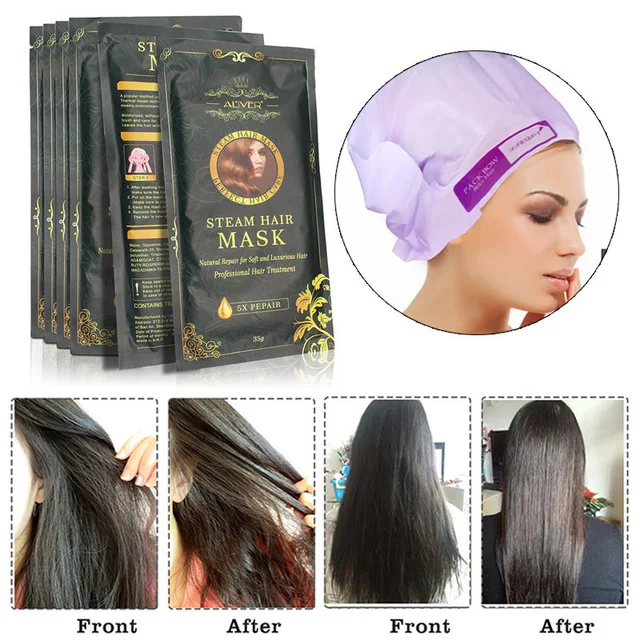 

Aliver Automatic Heating Steam Hair Mask Automatic Steam Hair Mask Practical Hair Care Mask for Moisture Tool Hair Care Mask