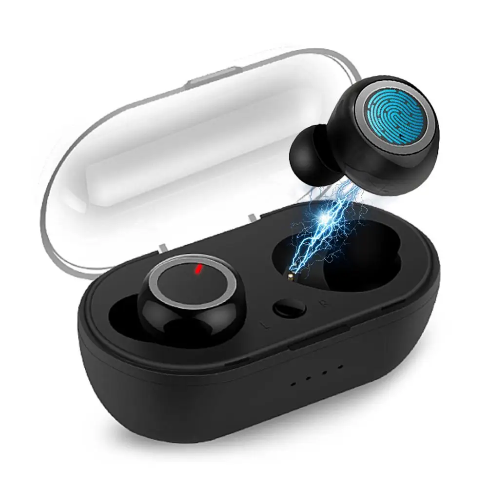Беспроводные наушники TWS Bluetooth 5,0 с сенсорным управлением Hi-Fi стерео Бас звук мини-наушники-вкладыши спортивные наушники с зарядным чехлом