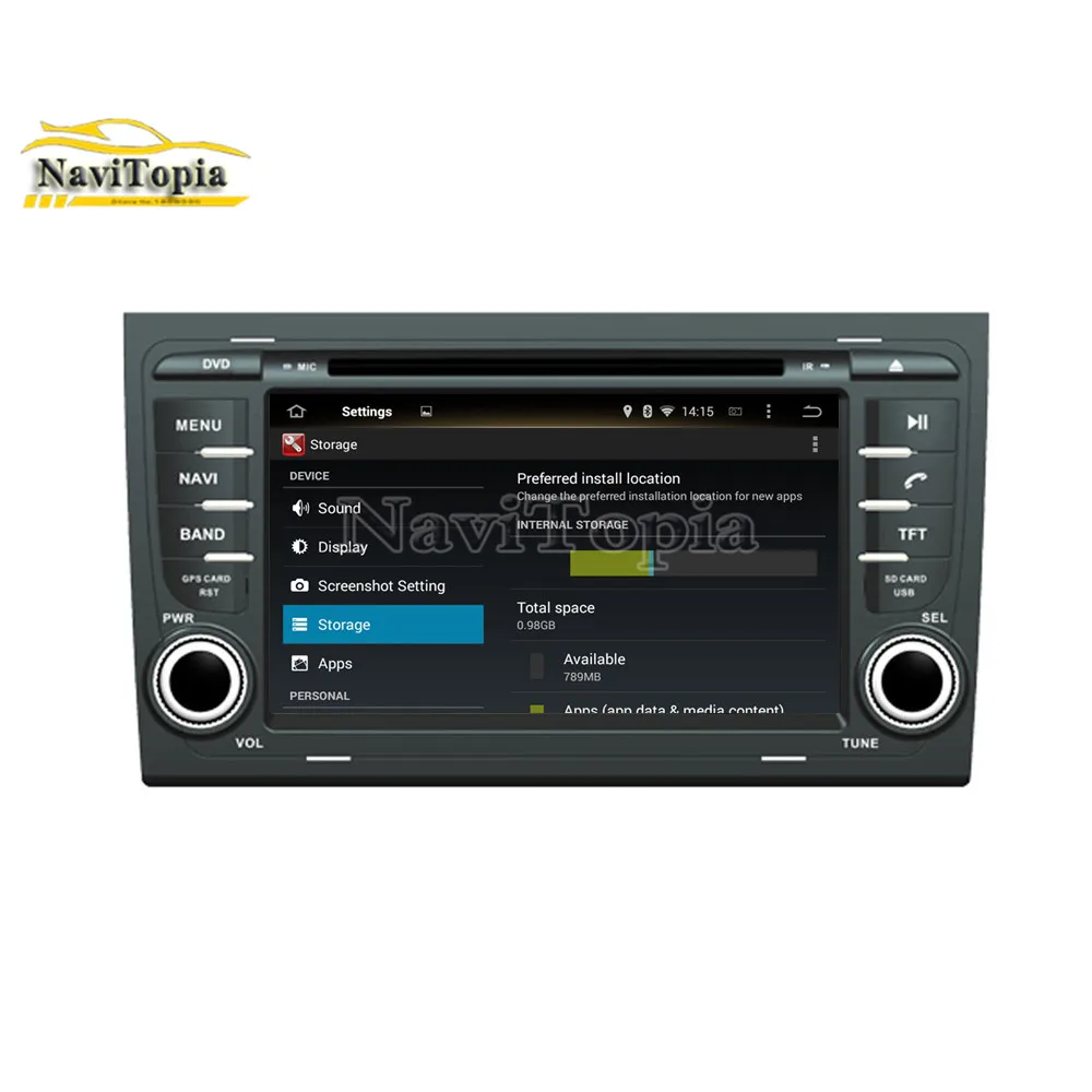 Discount NAVITOPIA 4G RAM 64G ROM PX6 Six Core Android 9.0 Car DVD Player GPS Navigation for Audi A4 2002-2008 for SEAT EXEO 2010- 14
