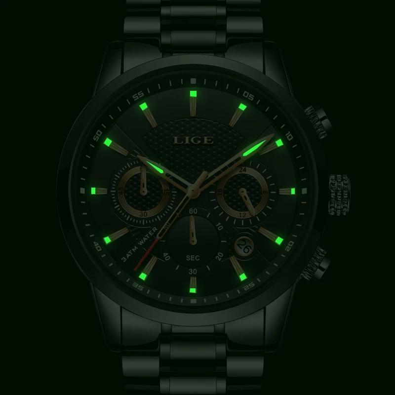 Relogio Masculino LIGE новые модные спортивные Топ люксовый бренд мужские
