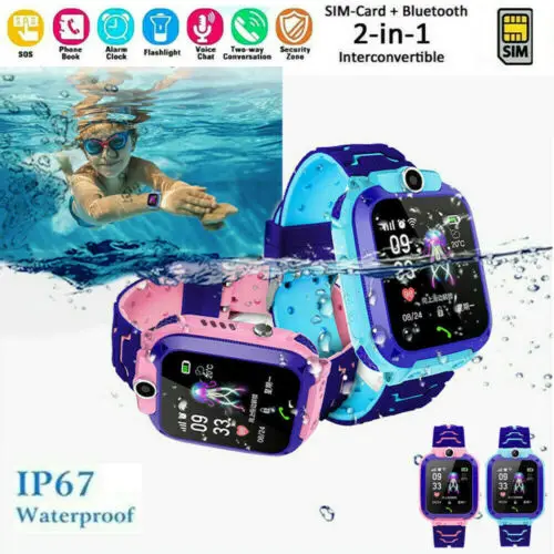

Boy Girl Smart Watch with GSM Touch Screen GPRS LBS Tracker SOS for Kids Children Waterproof Cute SIMS Card Camera Smartwatch