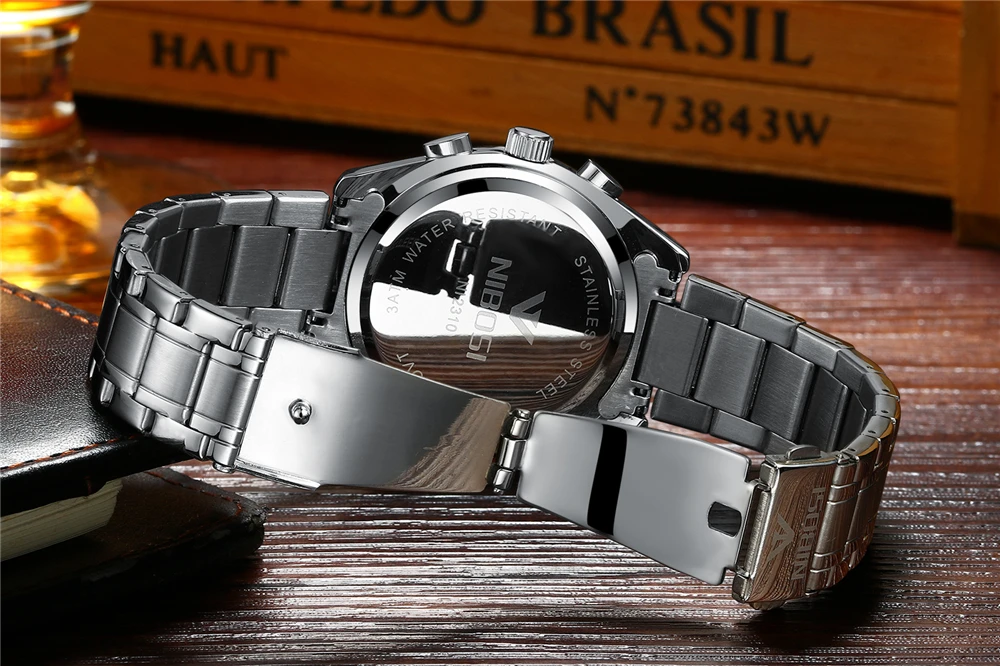 Часы мужские Relogio Masculino NIBOSI мужские s часы лучший бренд класса люкс Модные Бизнес Кварцевые часы мужские спортивные полностью стальные водонепроницаемые мужские часы
