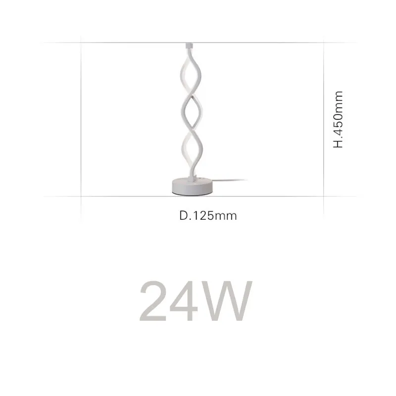  24W LED Strip Table Light 110V/220V Desk Lamp Spiral Acrylic Art Table Lamps Indoor Reading Lightin