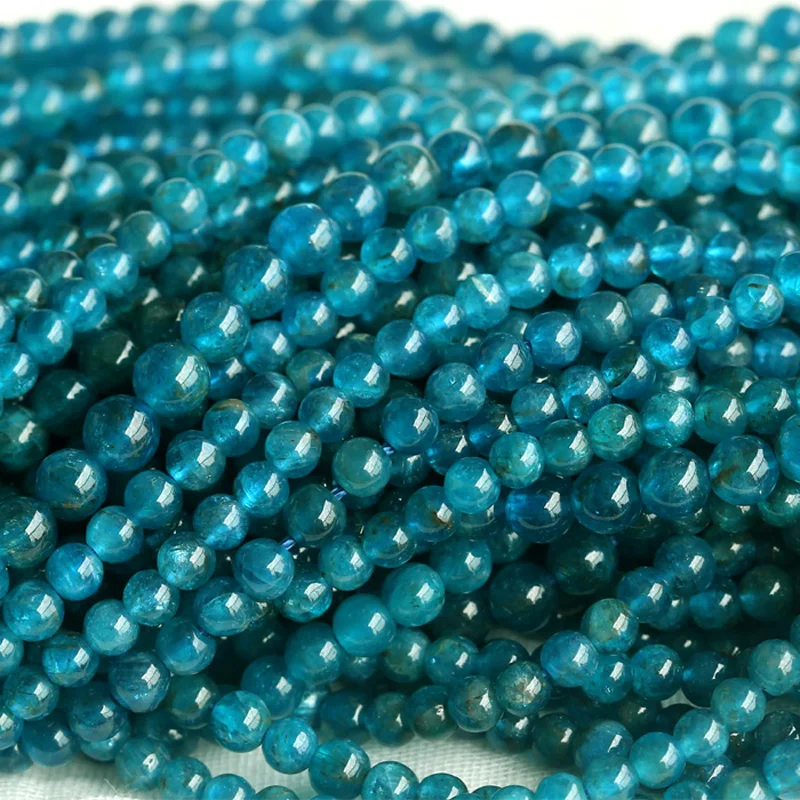 Natural Blue Apatite Round Loose Beads 4-14mm Phosphorite Stone Beads Discount Wholeslae 04019