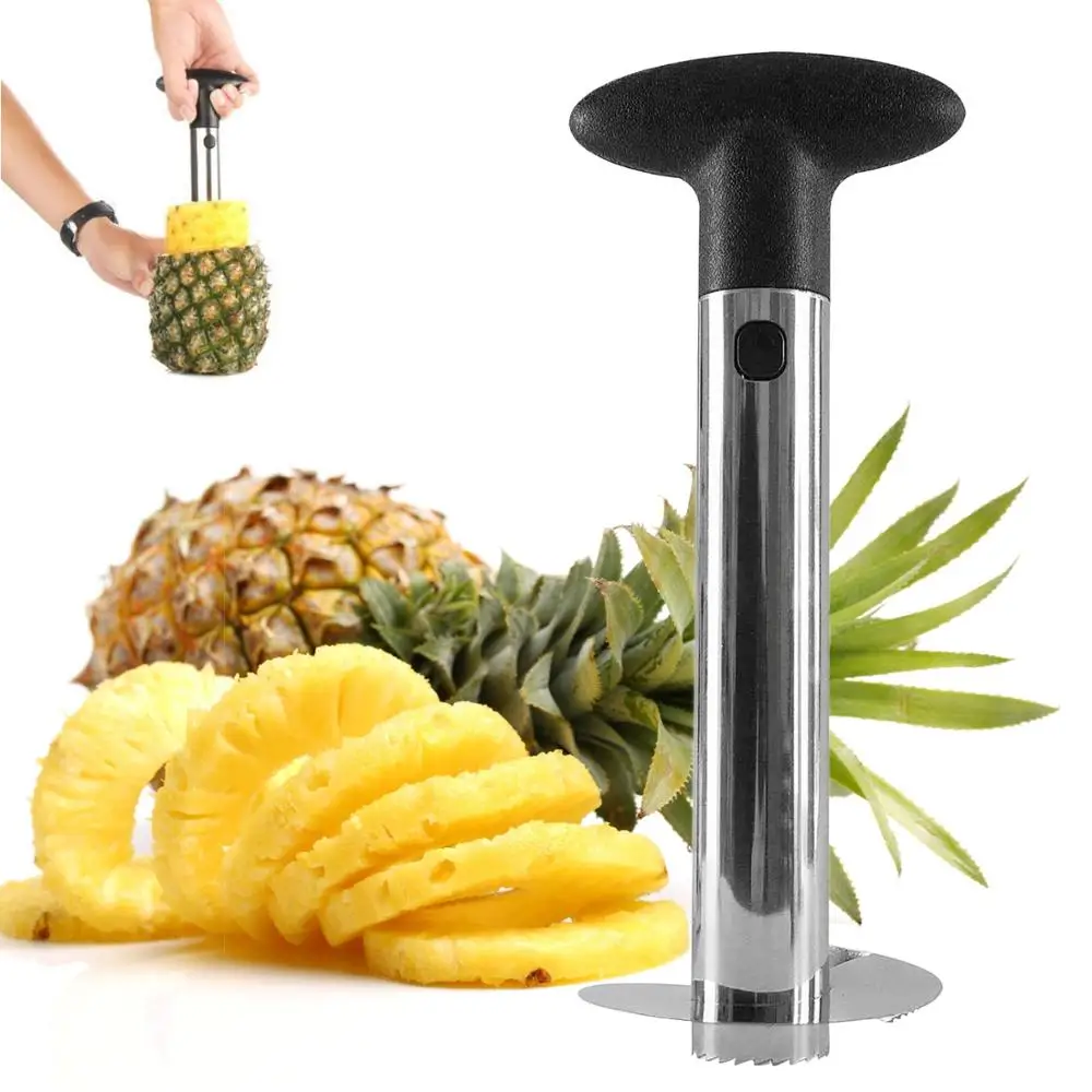 

3 in 1 Pineapple Corer Peeler Easy Slicer Cutter Stainless Steel Stem Remover Tools Sharp Blades For Diced Fruit Rings De-Corer