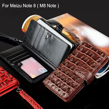 

for Meizu note 8 case Luxury Crocodile Snake Leather Flip Business style Wallet phone Cases for Meizu m8 note 8 cover funda capa
