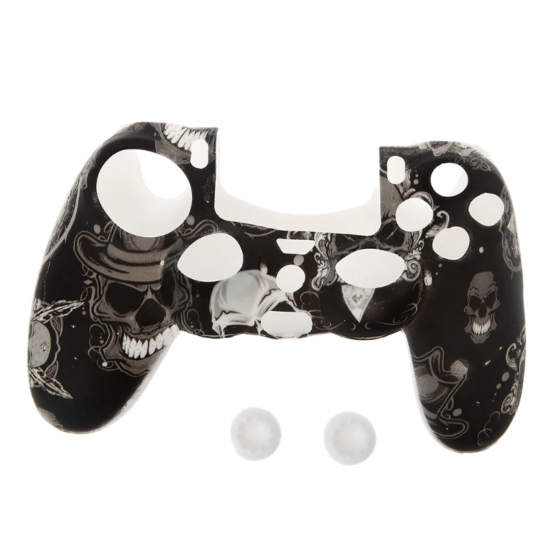 Gamepad Controller Silicone Sleeve Guard Protective Cover + 2 Grip Caps For PS4 Gamepad Controller Silicone Sleeve Guard Protective Cover + 2 Grip Caps For PS4