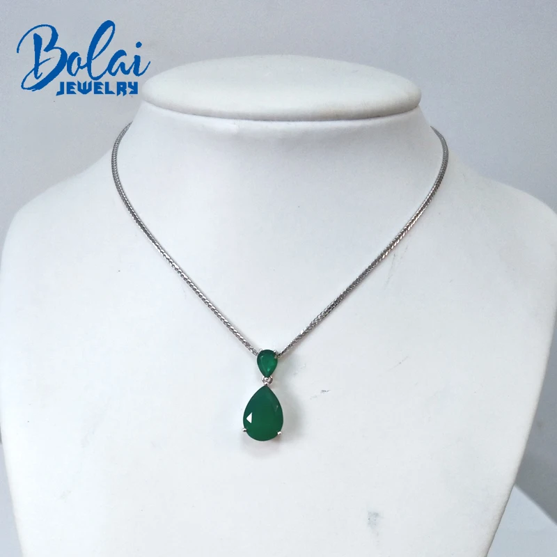 Bolaijewelryclassic pendant necklace natural agate gemstone fine jewelry for women anniversary party or daily wear best gift. Fine Jewelry