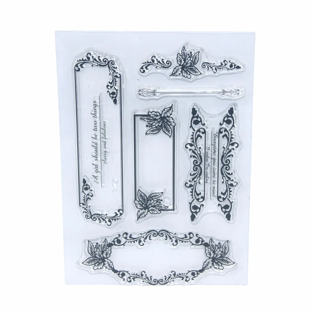Green Leaf Frames Transparent Clear Silicone Stamp/Seal for DIY Scrapbooking/photo Album Decorative Stamp Sheets 11*16CM | Канцтовары