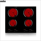 Xeoleo Four-cookers Electric Ceramic heaters 4 Burners Induction cooker Embedded Electric Ceramic cooker Touchpad Control 6000W
