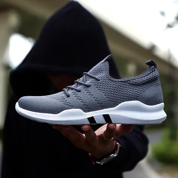 

Joomra Fashion Casual Shoes For Men Brand Autumn Adults Breathable Mesh Lightweight Footware Slip-on Lace-up Shoes Male 3 Colors