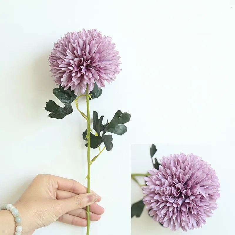 56,5 см Одуванчик гортензия букет искусственных цветов для домашнего свадебного украшения цветы дорога свинец Наклейка на стену поддельные цветы - Цвет: Dark Purple hydrange
