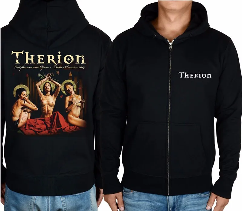 15 дизайнов Швеции Therion рок худи, зимняя куртка для мужчин смерти тяжелый металл молния толстовка флис готический Классический богиня