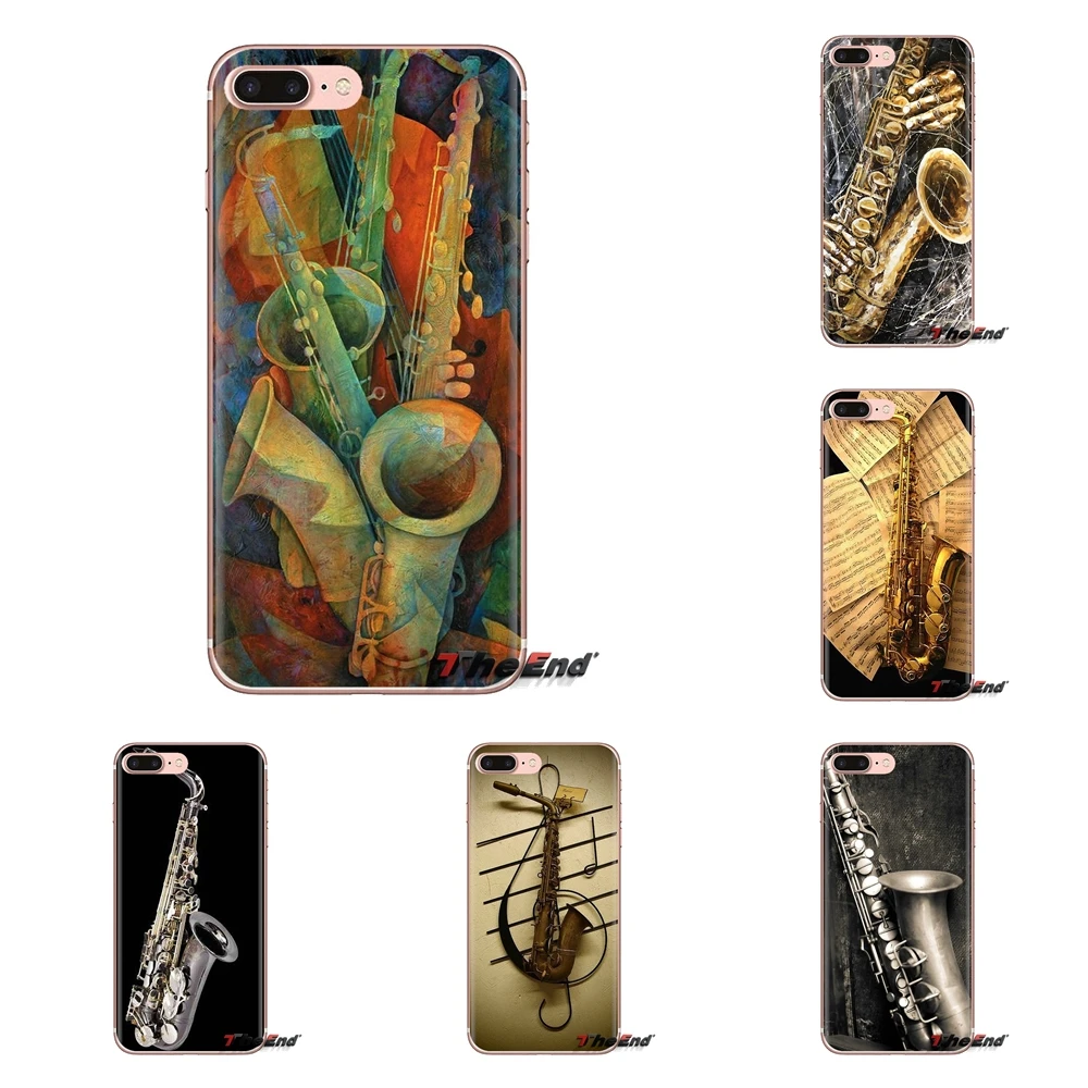 For Sony Xperia Z Z1 Z2 Z3 Z5 compact M2 M4 M5 C4 E3 T3 XA Huawei Mate 7 8 Y3II Phone Cover Bag Saxophone SAX Music jazz symbols |