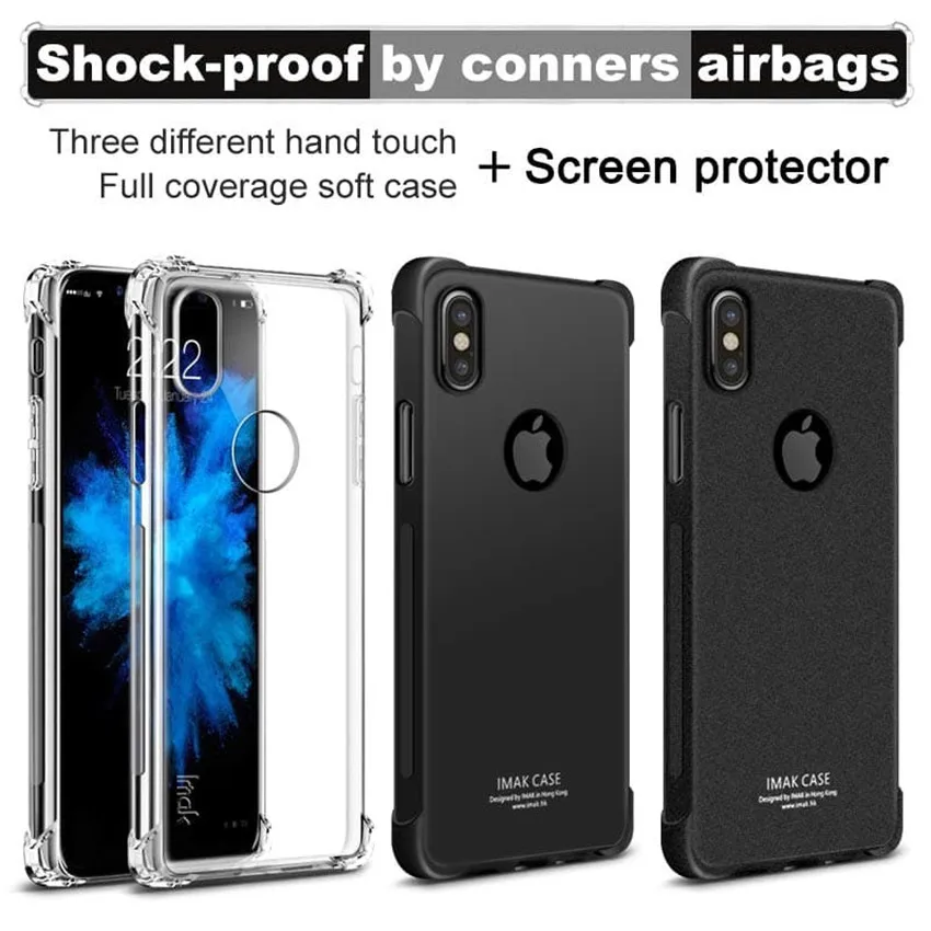 

IMAK Silky Anti-scratch TPU Phone Casing for iphone X 5.8 inch with Screen Protector - Transparent