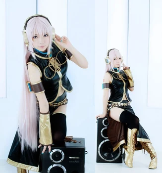 

Vocaloid Megurine Luka Costume Uniform Black Cosplay Costume For Women