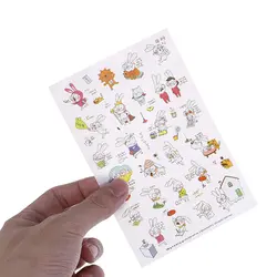 6 листов/пакет мультфильм наклейки кроликов милый зайчик корейский стиль DIY Прекрасный Альбом Бумага дневной Декор Label Стикеры ремесла