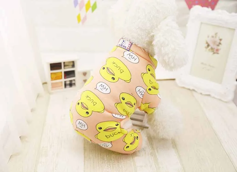 Cute Printed Pet Clothes Small Dog Jumpsuit Rompers Puppy Pet Hoodie Coat for Dogs Cats Super Soft and Warm Chihuahua Costume Dog Apparel XS S M L XL10