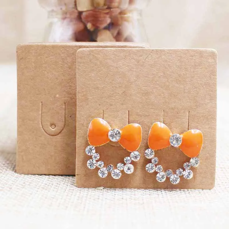 100pcs Diy blank stud/drop earring packing card kraft/black cardboard