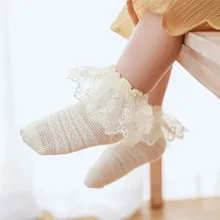 Летние хлопковые носки в сетку для маленьких девочек, однотонные Дышащие носки для маленьких детей 0-5 лет