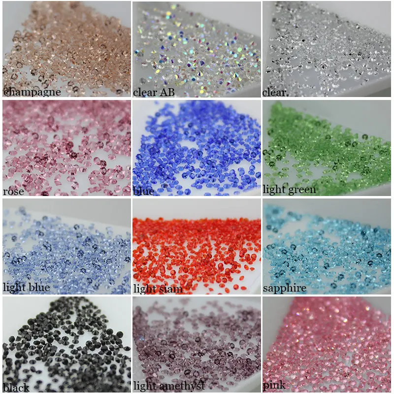 Tiny Mini rhinestone New Crystal 3D Nail 1.3-1.5mm Nail Rhinestones Decoration DIY nail art about 1440pcs/pack pixie rhinestone