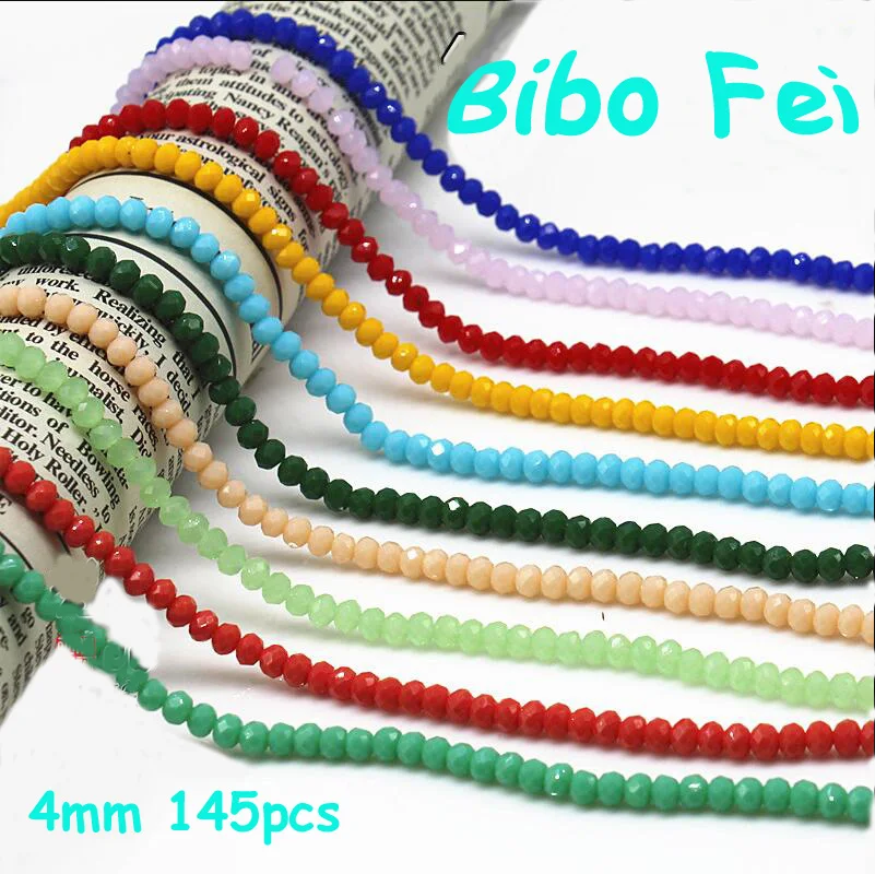 

Free shipping multi color 4mm 145PCS Bicone crystal beads Cut Faceted Round Glass Beads,bracelet necklace Jewelry Making DIY