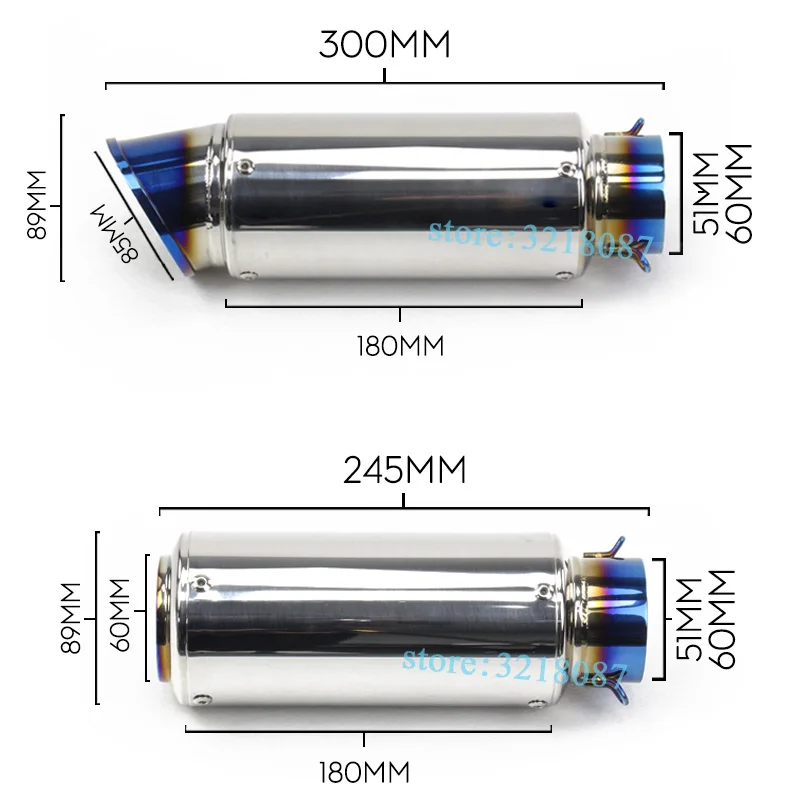 51 мм 60 мм мотоциклетный глушитель модифицированный Escape Moto выхлопная труба для скутера Dirt Bike для R6 YZF-R6 CBF190R Ninja 650 ER6N