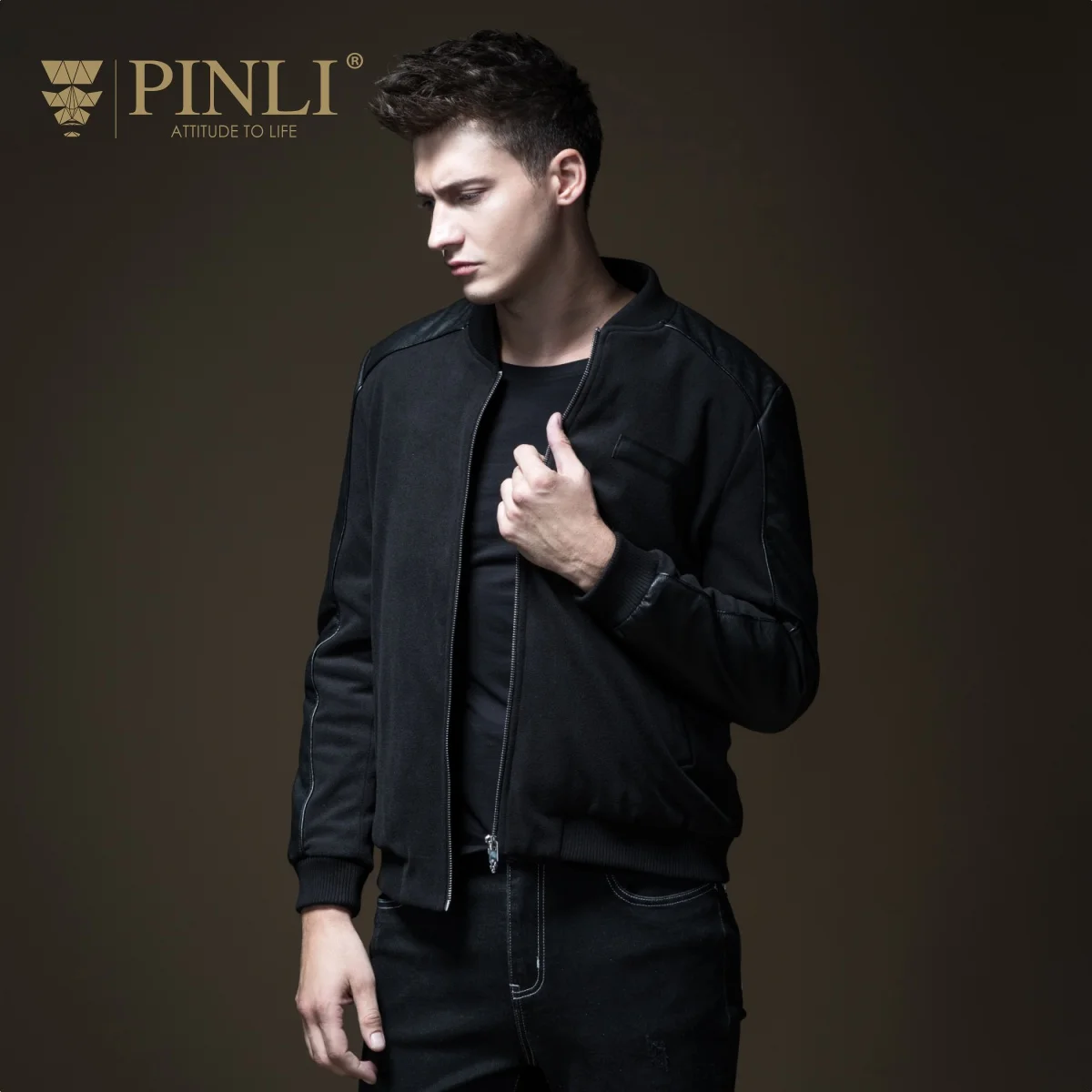 

2019 Mens Winter Jackets Mens Winter Jackets Pinli Pin Li Autumn Men's Wear Baseball Collar Spliced Pu Skin Jacket B183605463