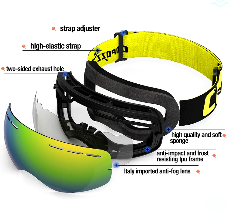 COPOZZ/брендовые лыжные очки для детей от 4 до 15 лет, Профессиональные противотуманные детские очки для сноуборда, двойные UV400, Детские Лыжные маски, очки