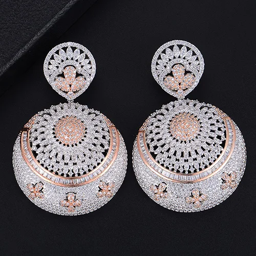 Two color Missvikki Африканский нигерийский Россия женские серьги популярный дизайн, круглая благородный кулон серьги для женщин Назначение ювелирных изделий - Окраска металла: Two color