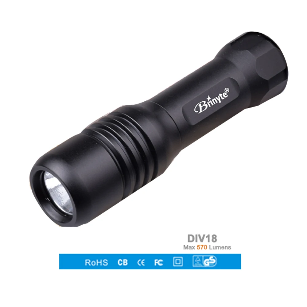 Brinyte DIV18 Diving Flashlight Underwater 200M CREE XML L2 LED Diving