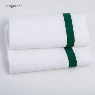 Kewgarden 85*15 см эластичные полосатые ребра манжеты аксессуары для одежды стрейч вязать нить ткань куртка толстовка декольте 2 шт./партия - Цвет: 25 White green