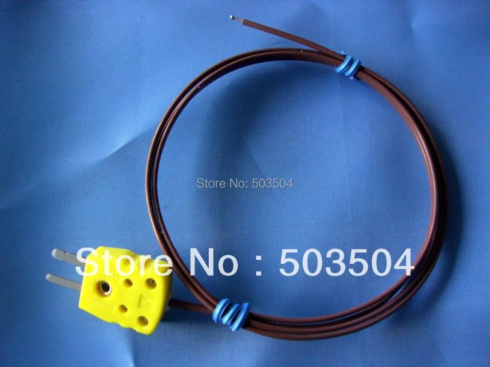 K type 2*0.5mm*3M ,brown color teflon wire Thermocouple with welding