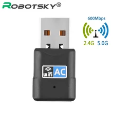 Беспроводной Mini-USB Wifi адаптер 600 M Бесплатный драйвер Wi-Fi сетевая карта Dual Band ЛВС USB Ethernet Wifi ключ 802.11n/g/a/переменного тока
