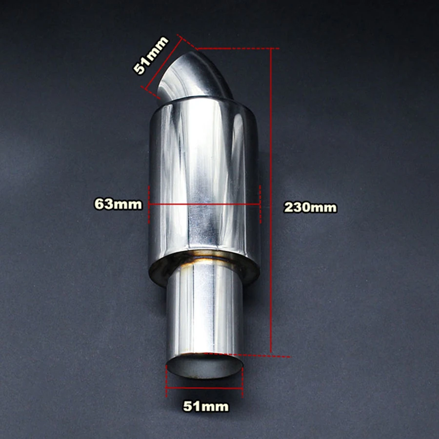 Универсальный резонатор " в 2" из нержавеющей стали для глушителя, Полированный наконечник и глушитель выхлопной трубы